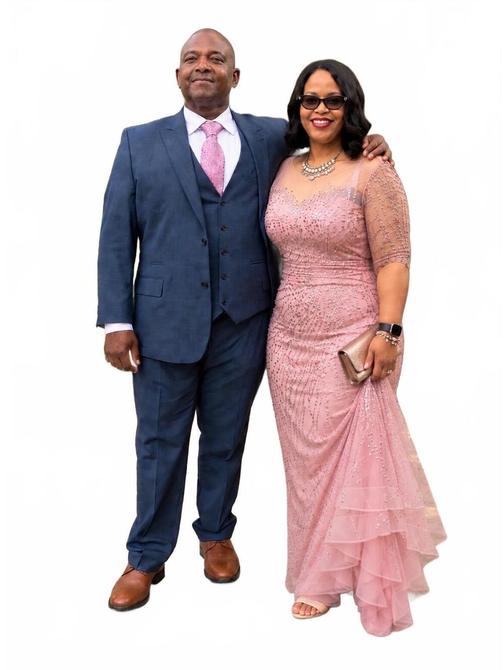 Elegant Pink Beaded Evening Gown with Sheer Sleeves
